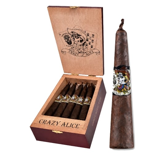 Crazy Alice Pyramid by Deadwood (4" x 52) Box of 10 Crazy Alice by Deadwood Pyramid Cigars