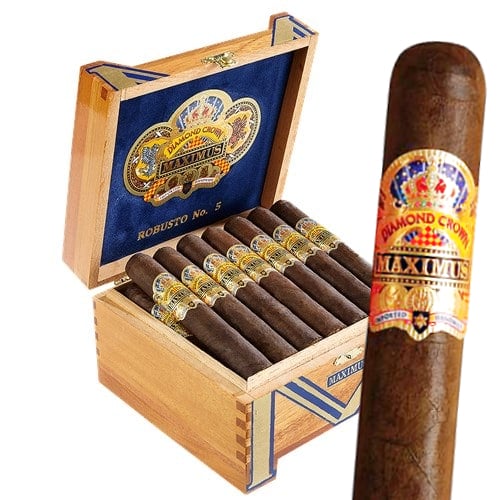 Cigar box with premium cigars inside.