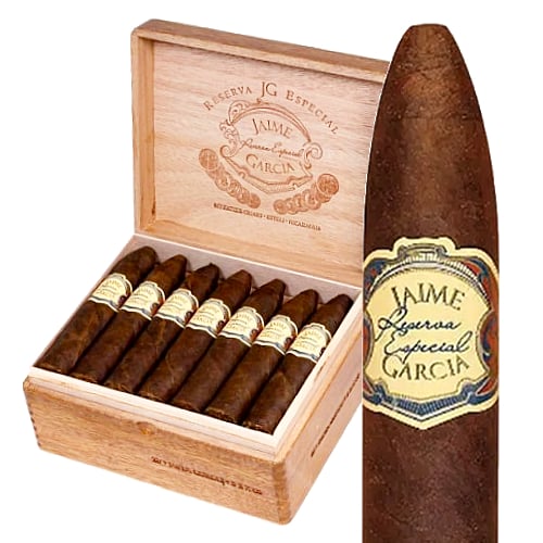 Cigar box with premium cigars displayed