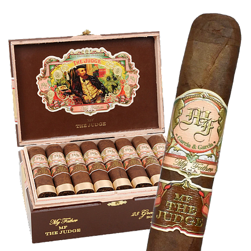 Cigar box featuring 'The Judge' cigars.