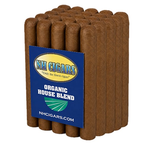 Stack of organic cigars in packaging.