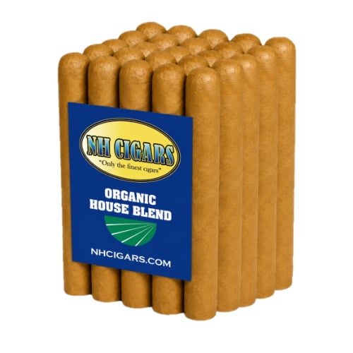 Bundle of organic cigars displayed neatly.