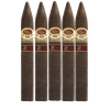 5 Padron 1926 40th Maduro cigars standing side by side upright