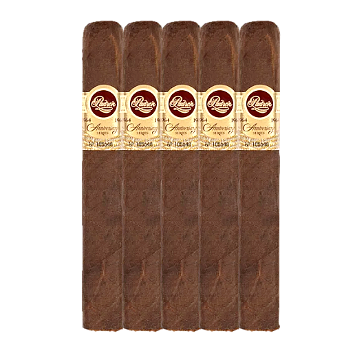 Five Padron cigars in a row