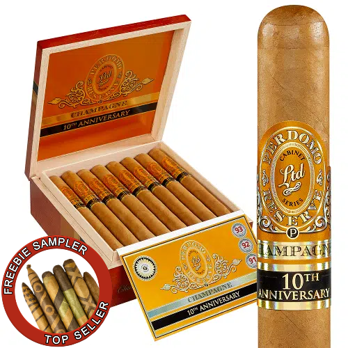 Box of Perdomo Champagne Churchill Cigars With Free Promotion Sample Pack