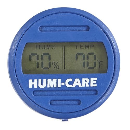 Humi Care Blue Round Digital Hygrometer