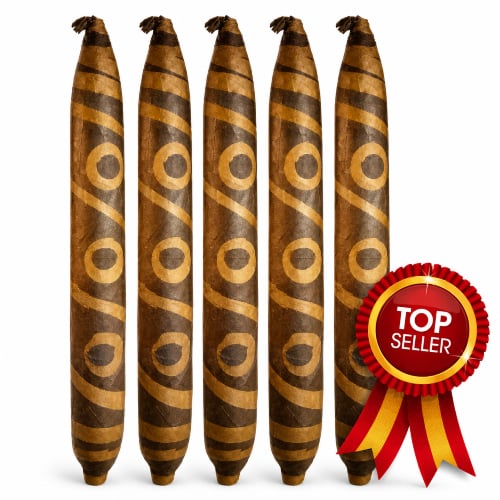 Five cigars with decorative patterns