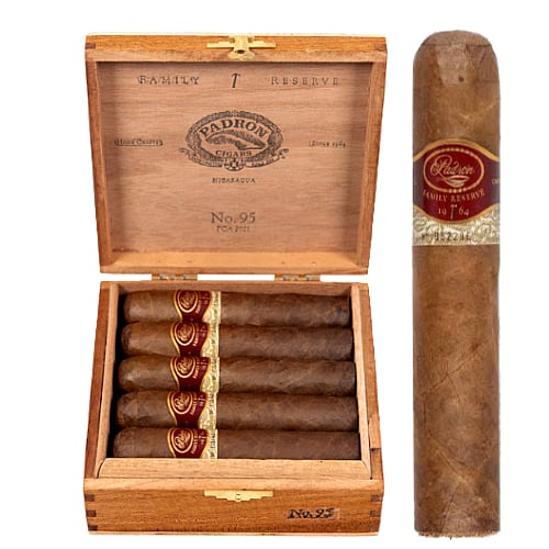 padron Cigar box with premium cigars inside.