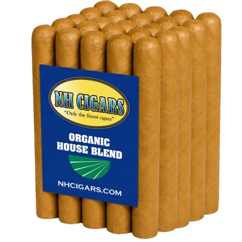 Stack of organic cigars with label