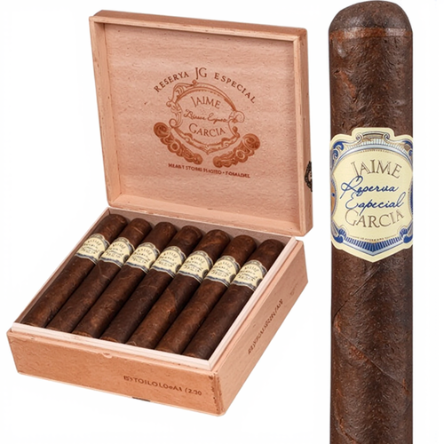 Cigar box with premium cigars displayed