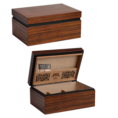 1 open humidor, and 1 humidor closed