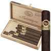 Open Padron 1964 Anniversary Maduro Sampler Box, With a zoomed in image of a Padron 1964 Maduro Cigar