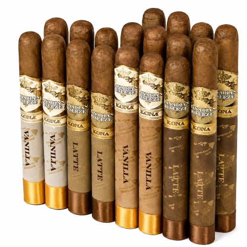 Assorted flavored cigars in display