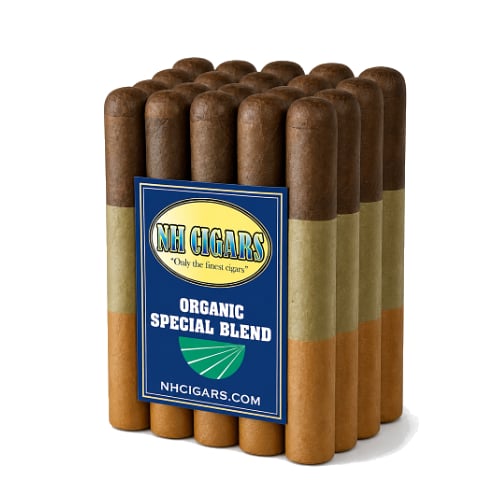 Pack of organic cigars stacked neatly