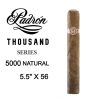 Padron 5000 Natural Single Cigar Image Standing upright, with official Padron logo, with the name and size in text