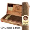 Open Box of Padron "A" Maduro Cigars with a zoomed in image of the Padron "A" Maduro cigar standing upright