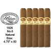 Five Padron cigars in natural wrappers.