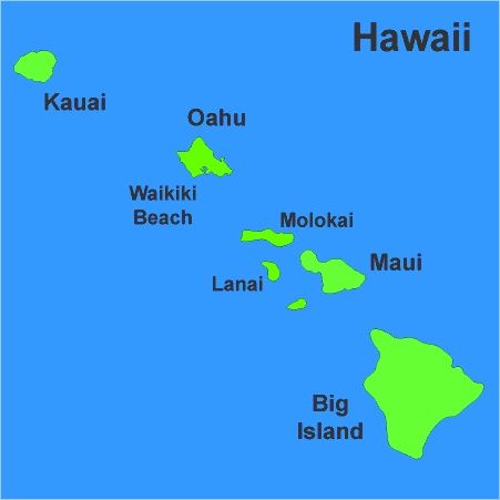 Map of the Hawaiian Islands