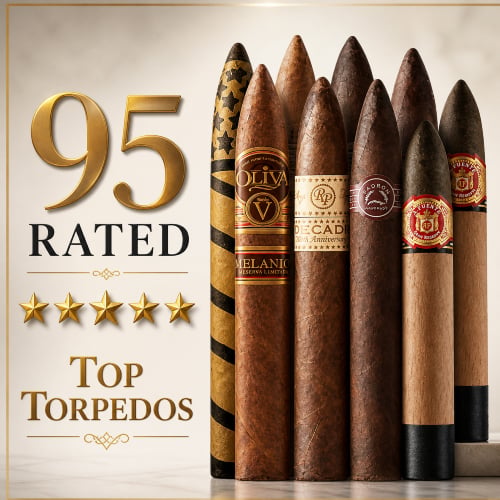 Collection of highly rated torpedo cigars