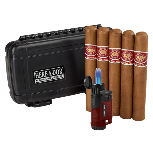 travel humidor, 5 Romeo y Julieta Reserva Real, lighter