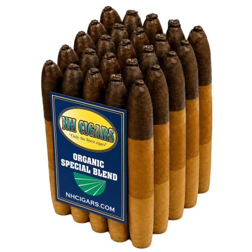 Bundle of organic cigars displayed neatly