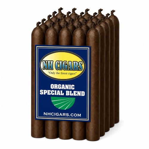 Pack of organic cigars displayed neatly.