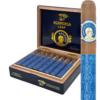 a box of cigars with blue wrappers