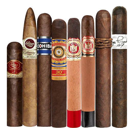 a group of cigars with different labels