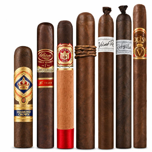 Variety of premium cigars displayed