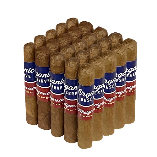 Stack of organic cigars arranged neatly