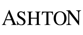 Elegant black text spelling 'ASHTON'