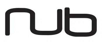 Stylized 'nub' logo in black