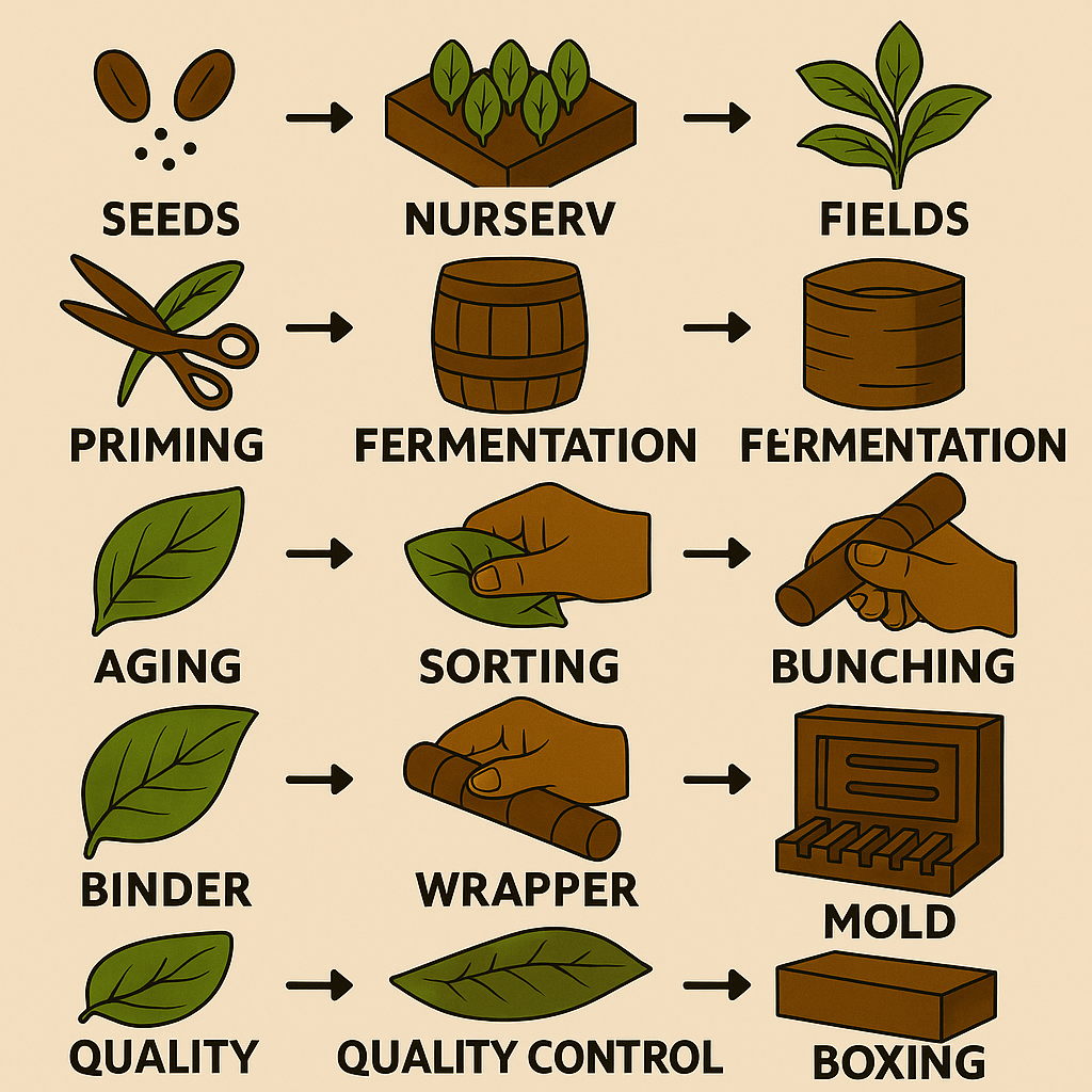 Smiling man enjoying a cigar.