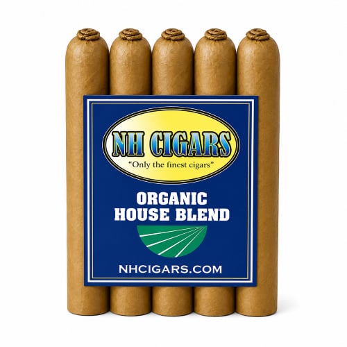Five organic cigars in packaging
