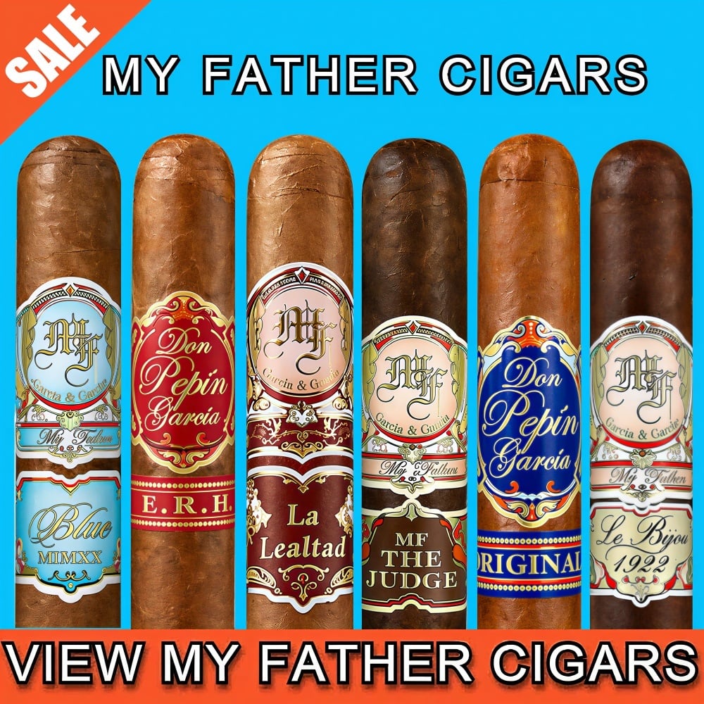 Various My Father cigars on display