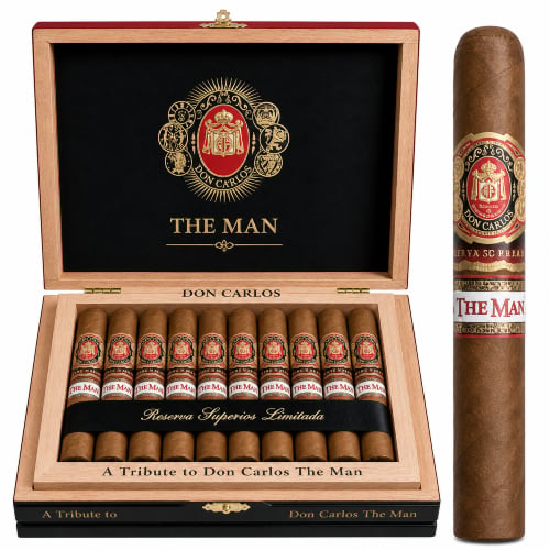 Cigar box with Arturo Fuente Don Carlos The Man Cigars inside