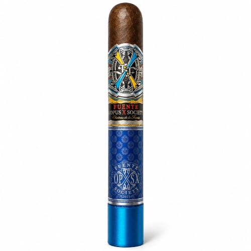 Arturo Fuente Opus X Society Cigars With Humidor Cigar with decorative band and wrapper