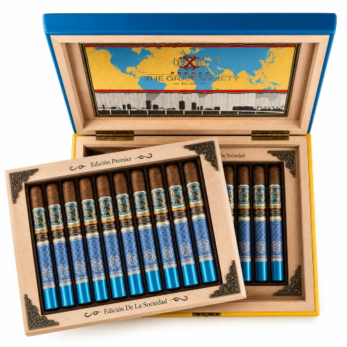 Cigar box with beautifully designed opus x cigars