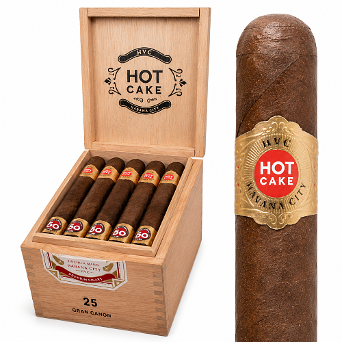HVC Hot Cake Maduro Gran Canon Box with Cigar