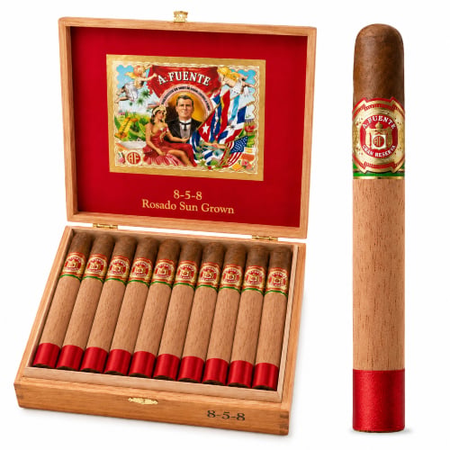 box of fuente 858 rosado sungrown cigars