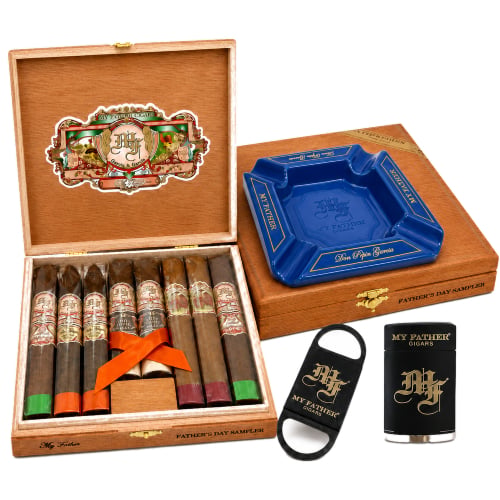 my father limited edition cigar sampler with lighter ash tray and cutter