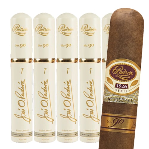 Five premium cigars in packaging