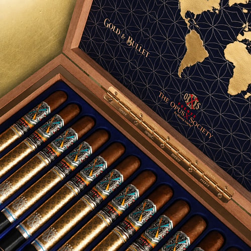Fuente Opus X Society Gold & Bullet (6.75"×50) Box of 12 Arturo Fuente Opus X Society Gold Bullet Cigars