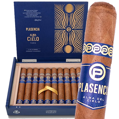Cigar box with premium cigars displayed